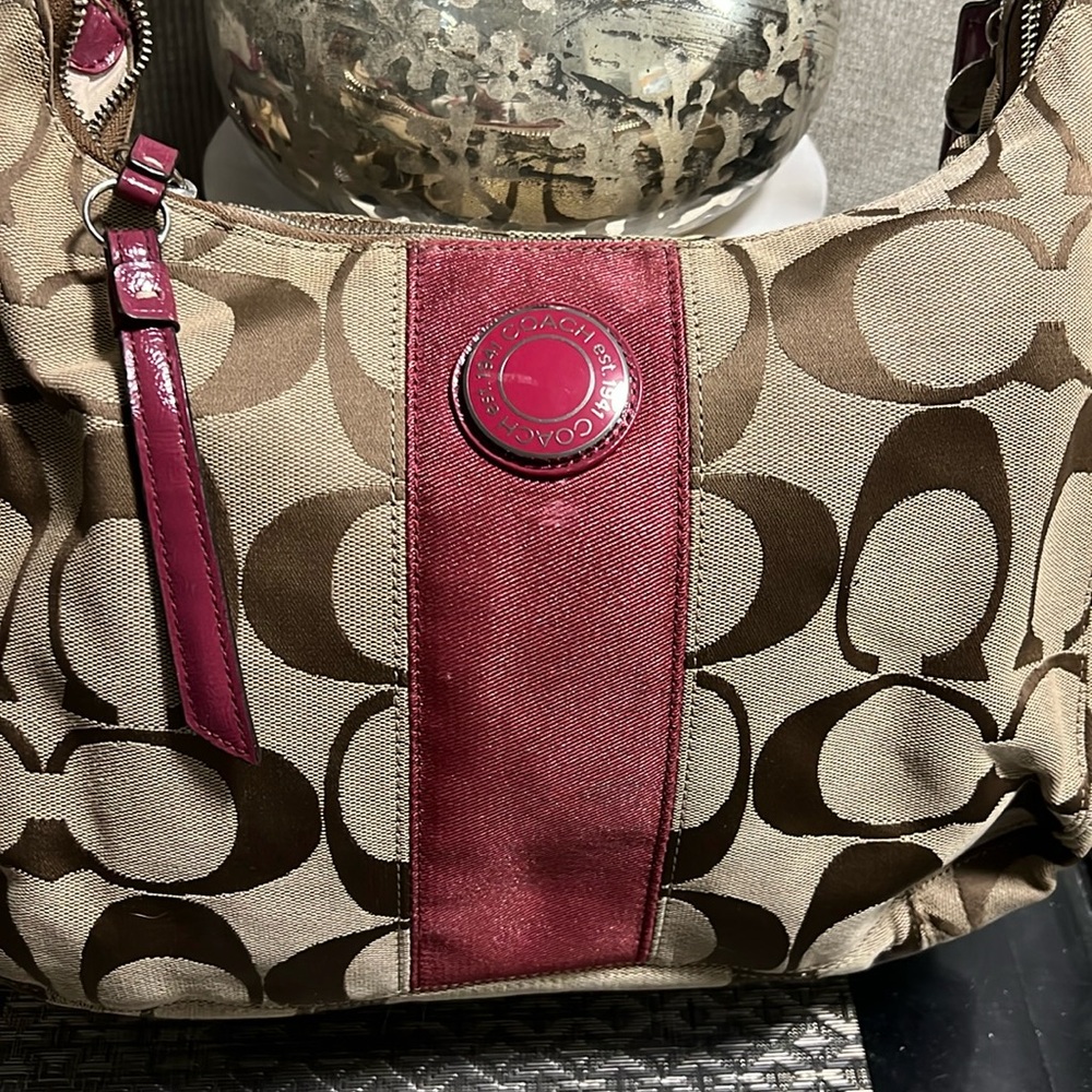 Authentic Used Coach Signature Stripe Handbags (2) - Picture 4 of 15